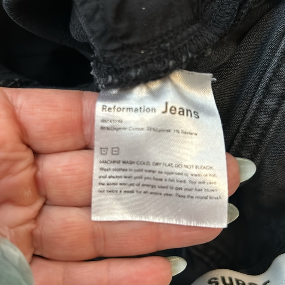 Reformation Erie Wash Skinny Jeans Washed Black - Picture 9 of 9